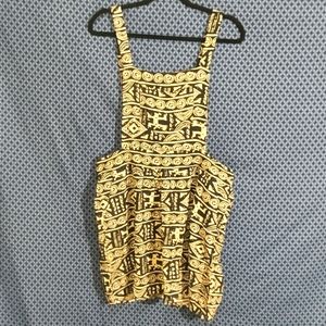 Rue21 - Black and tan overall dress with tribal pattern and 3 pockets. Size- XL